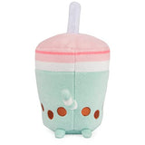 GUND Pusheen Boba Tea Cup Plush Cat Stuffed Animal for Ages 8 and Up, Green/Pink, 6”