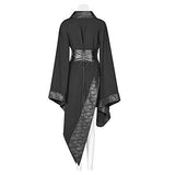 Punk Rave Women's Dark Gothic Punk Asymmetric Cosplay Lolita Kimono Robe Dress (Small) Black