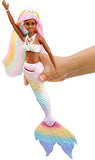 Barbie Dreamtopia Rainbow Magic Mermaid Doll with Rainbow Hair and Water-Activated Color Change Feature, Gift for 3 to 7 Year Olds