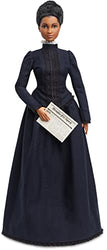 Ida B. Wells Barbie Inspiring Women Doll Wearing Blue Dress, with Newspaper Accessory, Gift for Collectors and Kids Ages 6 Years Old & Up