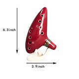 RUOSWTE 12 Hole Alto C Ocarina, With Score And Lanyard, Wind Instrument, Holiday Gift (Red)