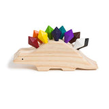 U Brands U Play Crayon-o-Saurus Dinosaur-Shaped Holder for Kids, Wooden with 10 Shaped Crayons