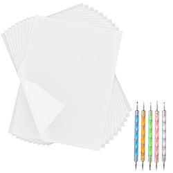 180 Sheets White Carbon Paper Transfer Tracing Copy Paper 11.7 x 8.3 Inch and 5 Pieces Embossing Styluses Tracing Stylus Dotting Tools for DIY Woodworking Canvas and Art Craft