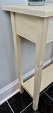 24" Unfinished Pine Console Sofa Table with Bottom Shelf