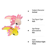 2Pcs Axolotl Plush Toy,Axolotl Stuffed Animal,Salamander Axolotl Plush Doll Gifts for Boys Girls (2pcs (Yellow+Light Pink))