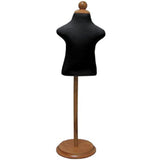 Infant Dress Form with Adjustable Wood Stand (Sizes 6m-12m) - Black