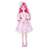 EVA BJD 57cm 22 Inch Doll Jointed Dolls - Including Clothes with Wig, Shoes,Accessories for Girls Gift (Party Wear-Pink)