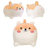Shiba Inu Stuffed Animal Toy -Cute Corgi & Akita Dog Plush Pillow, Plush Toy Best Gifts for Girl and Boy, Can Be Used for Bed and Sofa Chair（Shiba Inu, Brown Round Body, 11.8"）