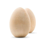 2" x 1-3/8" Unpainted Wooden Eggs, Bag of 15 Unfinished Wooden Easter Craft Eggs, Display, Smooth