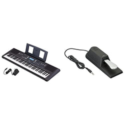 Yamaha PSR-EW310 76-key Portable Keyboard with Power Supply & FC4A Assignable Piano Sustain Foot Pedal,MultiColored