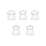 Simplicity SS9243A Babies Gathered Dress Sewing Pattern Kit, Design Code S9243, Sizes XS-L