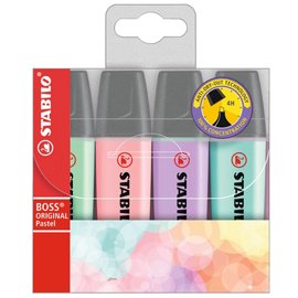 Stabilo Boss Highlighters Pastel Colours - Pack 4