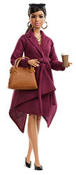 Barbie Collector: Doll Styled by Chriselle Lim, Wearing Burgundy Trench Dress, with Handbag and Coffee Cup Accessories, Doll Stand and Certificate of Authenticity