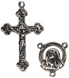 Bulk Buy: Darice Rosary Metal Charms 2 Assorted/Pkg Antique Silver Madonna Head (6-Pack)