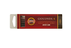 Koh-i-Noor Gioconda Artists' Leads for Lead Holders, Assorted Colors, 5.6mm x 80mm, Box of 6