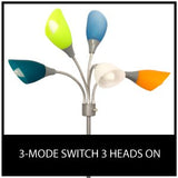 Light Accents MEDUSA grey floor lamp with multicolor acrylic shades