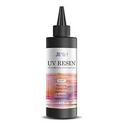 JINH UV Resin (250g) Crystal Clear Hard Type Ultraviolet Fast Curing Epoxy Resin for DIY Jewelry Making Craft Resin Accessories Making Tools, Solar Cure Sunlight Activated Resin Casting & Coating