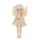 ZDLZDG BJD Doll Girl 1/6 27.5cm Ball Jointed Body Doll with Makeup and Resin Transparent Wings, High-end Humanoid Decoration
