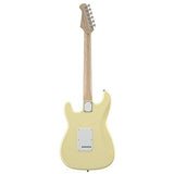 Donner DST-100W Full-Size 39 Inch Electric Guitar White with Amplifier, Bag, Capo, Strap, String, Tuner, Cable and Pick