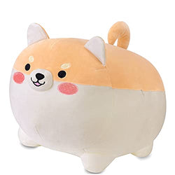 Shiba Inu Stuffed Animal Toy -Cute Corgi & Akita Dog Plush Pillow, Plush Toy Best Gifts for Girl and Boy, Can Be Used for Bed and Sofa Chair（Shiba Inu, Brown Round Body, 11.8"）