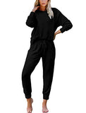 Sweat Suits for Women Lounge Sets Fashion Loungewear Sweatshits and Sweatpants Black M