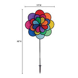 In the Breeze Best Selling Triple Wheel Flower - Ground Stake Included - Colorful Wind Spinner for your Yard or Garden