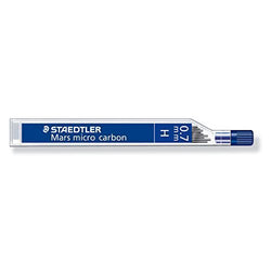 Staedtler Micro Mars Carbon Mechanical Pencil Leads, 0.7 mm, H, 60 mm x 12 (250 07 H) by Staedtler