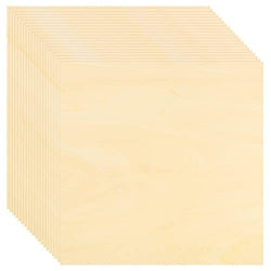 20 Pack 11.8 × 11.8 Inch Basswood Sheets 1/16 Plywood Sheets Unfinished Wood Boards for Crafts, DIY Project, Mini House Building Architectural Model Making, Wood Burning, Laser Projects