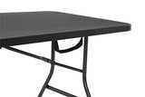 COSCO Deluxe 6 foot x 30 inch Fold-in-Half Blow Molded Folding Table, Black
