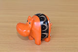Soapstone African Hippo, Figurine Sculpture Handmade in Kenya, 2 Inches Height x 3 Inches Long, Tiger Orange, SS3
