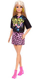 Barbie Fashionistas Doll #155 with Blond Hair with Rock Tee and Skirt, Toy for Kids 3 to 8 Years Old