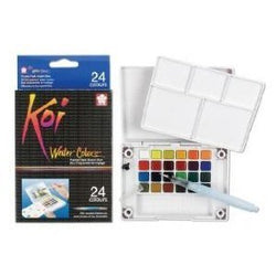 Koi Watercolor Pocket Field Sketch Box-24 Colors by SAKURA
