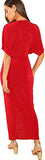 Romwe Women's Twist Front Deep V Neck Split Hem Glitter Party Cocktail Dress Red Medium