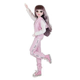 EVA BJD 1/3 SD Doll 22 inch Ball Jointed Dolls with Sportswear Hair Shoes and Makeup Pink Fitness Girl Doll