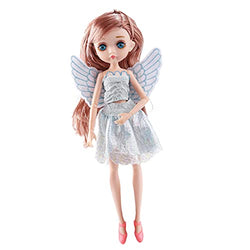 8inch Fashion Doll Flexible with Full Set Outfit Hair Accessories Mini Princess Figures for Doll Collector, Blue