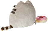 GUND Pusheen with Donut & Bonus Donut Clip Plush Stuffed Animal Cat, Grey, 6"