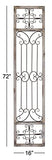 Deco 79 Wood Scroll Distressed Door Inspired Ornamental Wall Decor with Metal Wire Details, 16" x 1" x 72", Gray