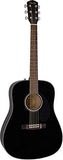 Fender CD-60S Solid Top Dreadnought Acoustic Guitar - Black Bundle with Hard Case, Tuner, Strap, Strings, Picks, and Austin Bazaar Instructional DVD