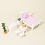 Wooden Dollhouse Furniture Set of Baby Room, Doll House Accessories Bedroom Miniature Furniture 1:12 Scale, Doll Furniture for Dream House, Doll House Furnishings for Toddler Ages 3 and Up
