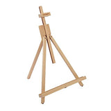 KINGART Studio Wooden Artist Tabletop Easel, Portable & Adjustable with Folding A-Frame, Natural Beechwood