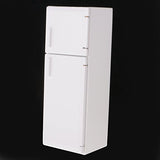 Dovewill Dolls House 1:12 Scale White Wooden Refrigerator Freezer Kitchen Accessory