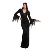 Spooktacular Creations Women Floor Length Gothic Dress Black Witch Dress Costume for Halloween Cosplay Party Vintage Medieval Dress Standard Size
