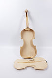 Yinfente Violin Unfinished White Violin 4/4 Unglued Violin Flame Maple & Spruce wood Top Violin Accessory Parts