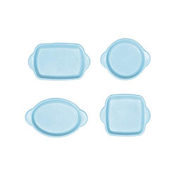 JIDOANCK 4Pcs/Set Mini Plate Model Toy for Doll House Decor Simulation Kitchen Accessory,Miniature Doll House Furniture and Accessories - Blue
