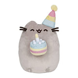 GUND Pusheen Birthday Cake Plush Stuffed Animal Cat, 9.5" & Pusheen Snackables Sushi Chopsticks Plush Stuffed Animal Cat, 9.5"