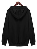 Beyove Women Cute Black Sweatshirt Long Sleeve Pullover Hoodies Tops for Girls Teens (Black_Cat Face,XL)