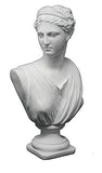 Good Buy Gifts Diana The Huntress Bust - Roman God Statue - 1Ft Height - White/Green Color (White)