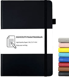 Notebook Journal, College Ruled Notebook Lined A5 160 Pages,Hard Cover Journals for Writing, Notebooks for Work Office School Women Men,5.7 inches x 8.4 inches(Black)
