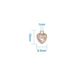 PH PandaHall 1Bag About 100 Pcs Cubic Zirconia Alloy Heart Shape Charms Sets for Jewelry Making