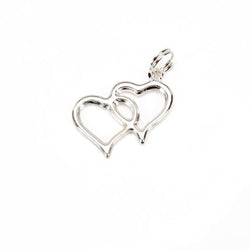 Bulk Buy: Darice DIY Crafts Charms Double Heart Outline Silver 20 pieces (3-Pack) VL8144305F